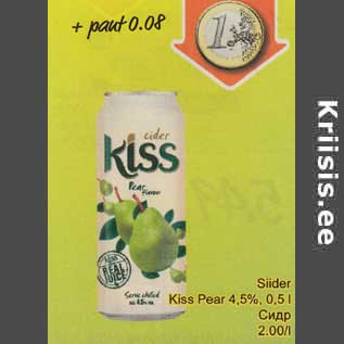 Allahindlus - Siider Kiss Pear 4,5%, 0,5 l