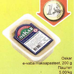 Allahindlus - Oskar e-vaba maksapasteet, 200 g