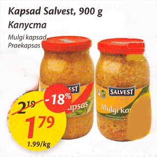 Allahindlus - Kapsad salvest, 900 g