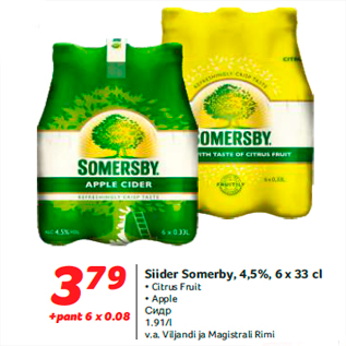 Allahindlus - Siider Somerby, 4,5%, 6 x 33 cl