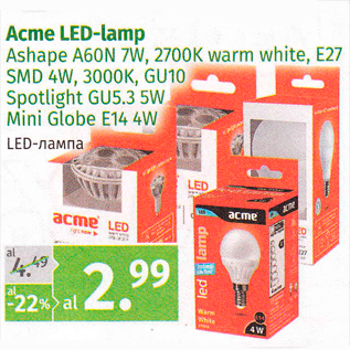 Allahindlus - Acme LED-Lamp