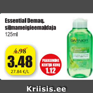 Allahindlus - Essential Demaq. silmameigieemaldaja 125 ml