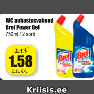 Allahindlus - WC puhastusvahend Bref Power Gel