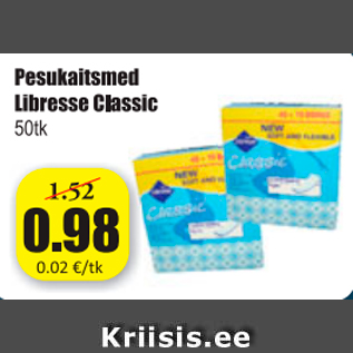 Allahindlus - Pesukaitsmed Libresse Classic 50 tk