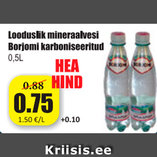 Allahindlus - Looduslik mineraalvesi Borjomi karboniseeritud 0,5 l