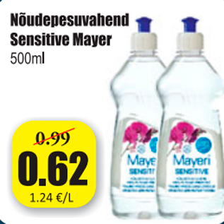 Allahindlus - Nõudepesuvahend Sensitive Mayer 500 ml