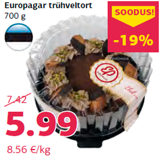 Allahindlus - Europagar trühveltort 700 g