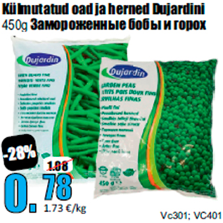 Allahindlus - Külmutatud oad ja herned Dujardini 450g