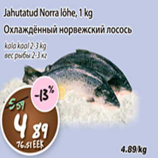 Скидка - Охлаждённый норвежский лосось