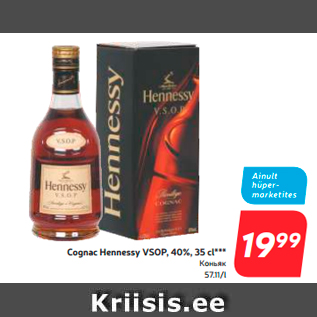 Allahindlus - Cognac Hennessy VSOP, 40%, 35 cl***