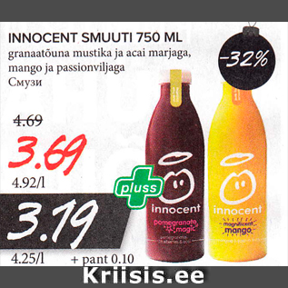 Allahindlus - INNOCENT SMUUTI 750 ML