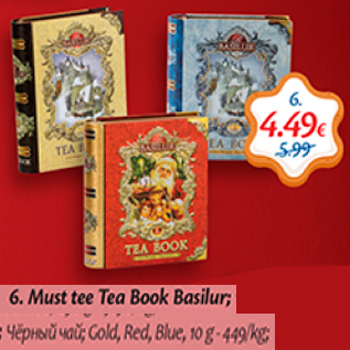 Allahindlus - Must tee Tea Book Basilur