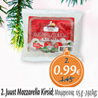 Allahindlus - Juust Mozzarella Kirsid; 125 g