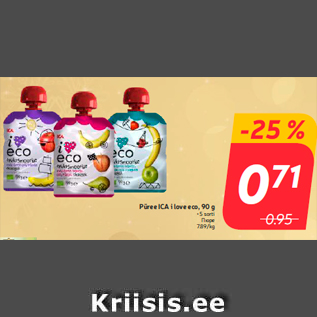 Allahindlus - Püree ICA i love eco, 90 g