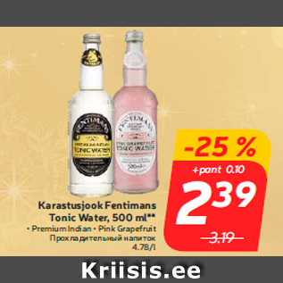 Allahindlus - Karastusjook Fentimans Tonic Water, 500 ml**