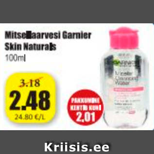 Allahindlus - Mitsellaarvesi garnier Skin Naturals 100 ml