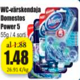 Allahindlus - WC-värskendaja Domestos Power 5