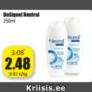 Allahindlus - Dušigeel Neutral 250 ml