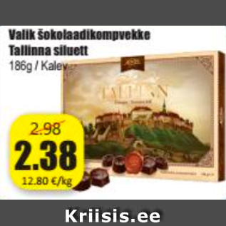 Allahindlus - Valik šokolaadikompvekke Tallinna siluett