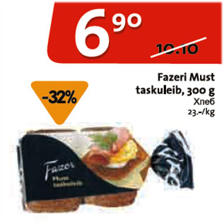 Allahindlus - Fazeri Must taskuleib, 300 g