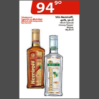 Allahindlus - Viin Nemiroff, 40%, 50 cl