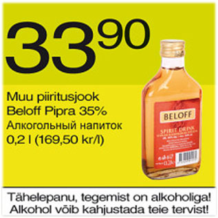 Allahindlus - Muu piiritusjook Beloff Pipra 35%