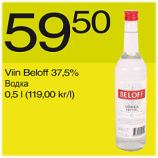 Allahindlus - Viin Beloff 37,5%