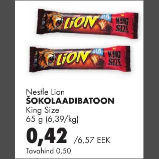 Allahindlus - Nestle Lion Šokolaadibatoon