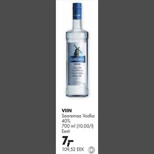 Allahindlus - Viin Saaremaa Vodka, Eesti