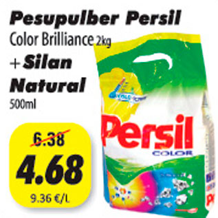 Allahindlus - Pesupulber Persil Color Brilliance + Silan Natural