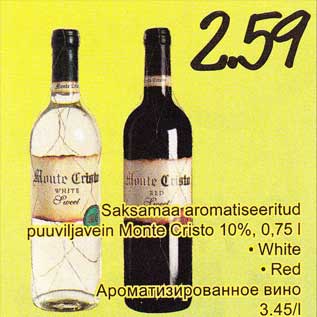 Allahindlus - Saksamaa aromatiseeritud puuviljavein Monte Cristo