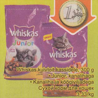 Allahindlus - Whiskas kuivtoit kassidele, 300 g