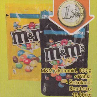 Allahindlus - M&M`s kommid, 100 g