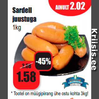 Allahindlus - Sardell juustuga 1kg