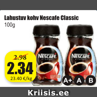 Allahindlus - Lahustuv kohv Nescafe Classic 100 g