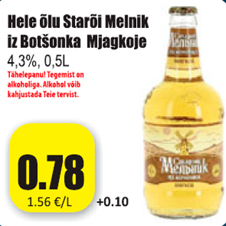 Allahindlus - Hele õlu Starõi Melnik iz Botšonka Mjagkoje