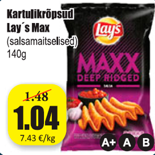 Allahindlus - Kartulikrõpsud Lay´s Max