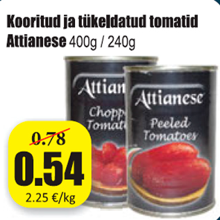 Allahindlus - Kooritud ja tükeldatud tomatid Attianese