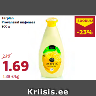 Allahindlus - Tarplan Provansaal majonees 900 g