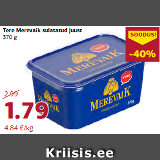 Allahindlus - Tere Merevaik sulatatud juust 370 g