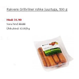 Allahindlus - Rakvere Grillviiner rohke juustuga