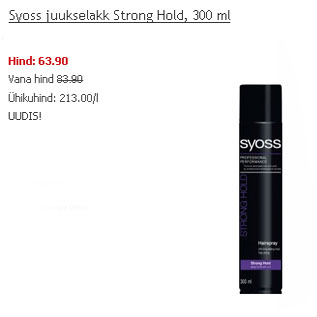 Allahindlus - Syoss juukselakk Strong Hold