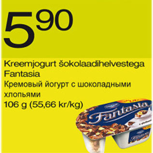 Allahindlus - Kreemjogurt šokolaadihelvestega Fantasia, 106 g