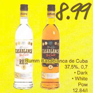 Allahindlus - Rumm Casablanca de Cuba 37,5%, 0,7 l
