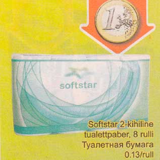 Allahindlus - Softstar 2-kihiline tualettpaber, 8 rulli