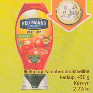 Allahindlus - Hellmann´s mahedamaitseline ketšup, 450 g