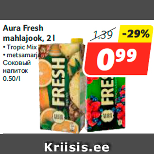 Allahindlus - Aura Fresh mahlajook, 2 l