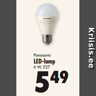 Allahindlus - Panasonic LED-lamp 6 W, E27