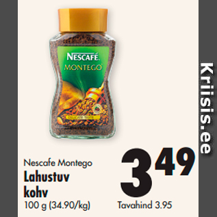 Allahindlus - Nescafe Montego Lahustuv kohv