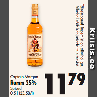 Allahindlus - Captain Morgan Rumm 35%